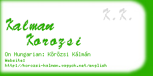 kalman korozsi business card